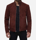 GONDAL CART ARTICLE #4061 Men Quilted Brown Suede Leather Jacket